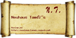 Neuhaus Tamás névjegykártya